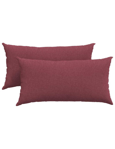 Cuscini da Divano 2 pcs Rosso Vino 80 x 40 cm Tessuto