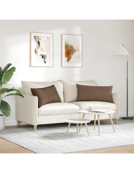 Cuscini da Divano 2 pcs Marrone 80 x 40 cm Tessuto