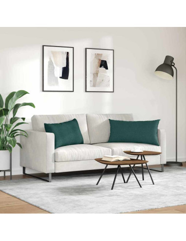 Cuscini da Divano 2 pcs Verde Scuro 80 x 40 cm Tessuto