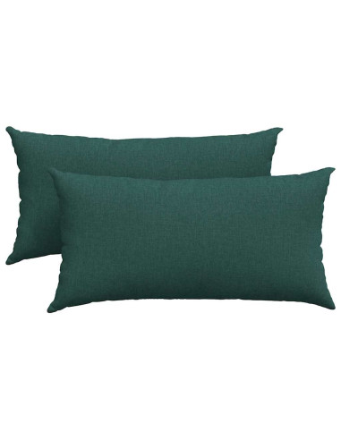 Cuscini da Divano 2 pcs Verde Scuro 80 x 40 cm Tessuto