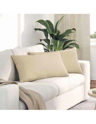 Cuscini da Divano 2 pcs Crema 80 x 40 cm Tessuto