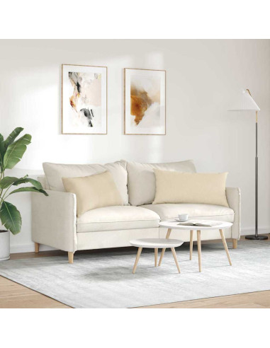 Cuscini da Divano 2 pcs Crema 80 x 40 cm Tessuto