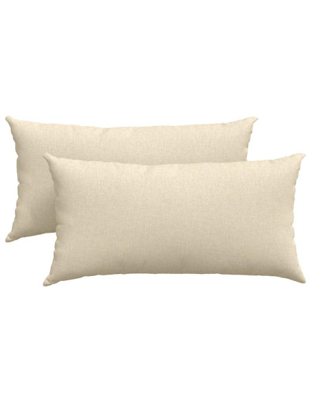 Cuscini da Divano 2 pcs Crema 80 x 40 cm Tessuto