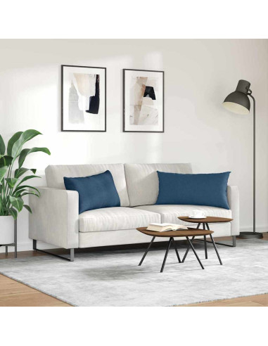 Cuscini da Divano 2 pcs Blu 80 x 40 cm Tessuto