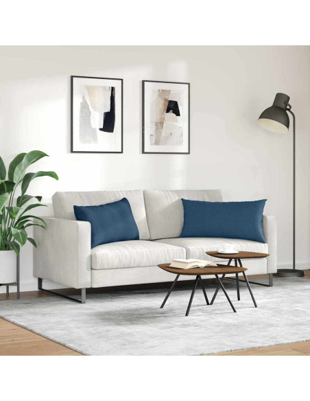 Cuscini da Divano 2 pcs Blu 80 x 40 cm Tessuto