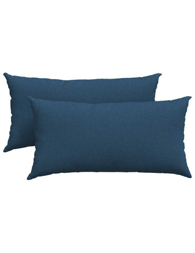 Cuscini da Divano 2 pcs Blu 80 x 40 cm Tessuto