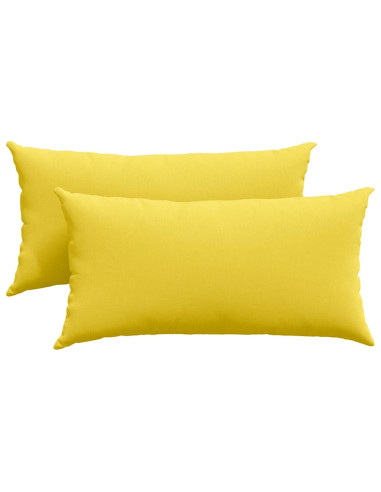 Cuscini da Divano 2 pcs Giallo Chiaro 80 x 40 cm Tessuto