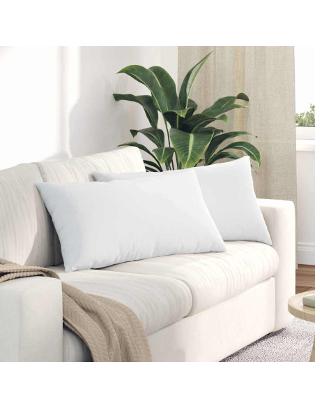 Cuscini da Divano 2 pcs Bianco 80 x 40 cm Tessuto