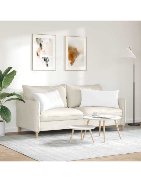 Cuscini da Divano 2 pcs Bianco 80 x 40 cm Tessuto