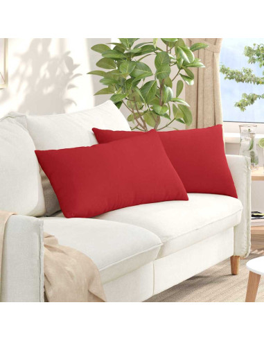 Cuscini da Divano 2 pcs Rosso 80 x 40 cm Tessuto