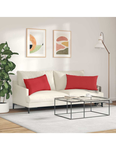 Cuscini da Divano 2 pcs Rosso 80 x 40 cm Tessuto