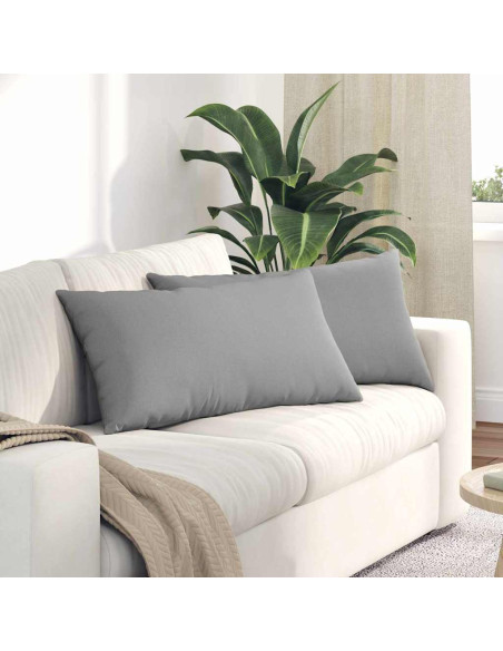 Cuscini da Divano 2 pcs Grigio 80 x 40 cm Tessuto