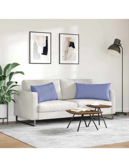 Cuscini da Divano 2 pcs Blu 80 x 40 cm Tessuto