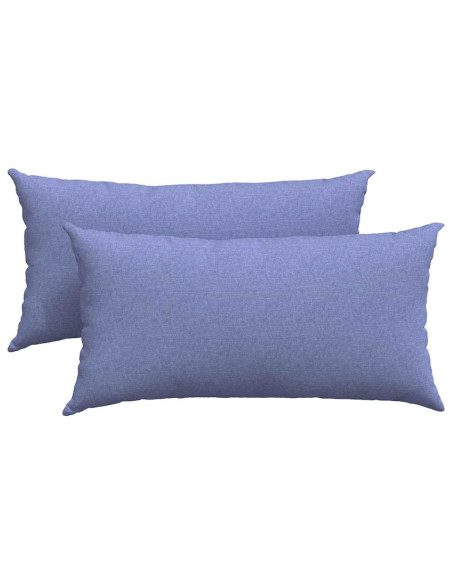 Cuscini da Divano 2 pcs Blu 80 x 40 cm Tessuto