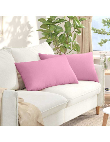 Cuscini da Divano 2 pcs Rosa 80 x 40 cm Tessuto