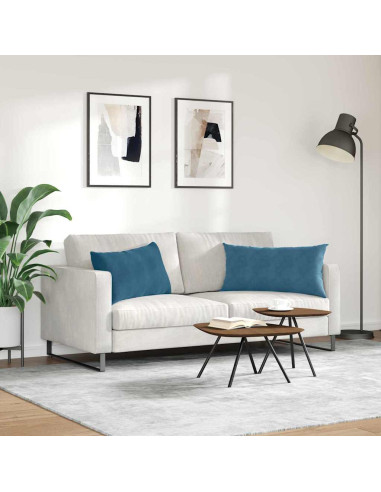 Cuscini da Divano 2 pcs Blu 80 x 40 cm Tessuto in Cords