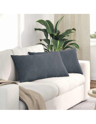 Cuscini da Divano 2 pcs Grigio scuro 80 x 40 cm