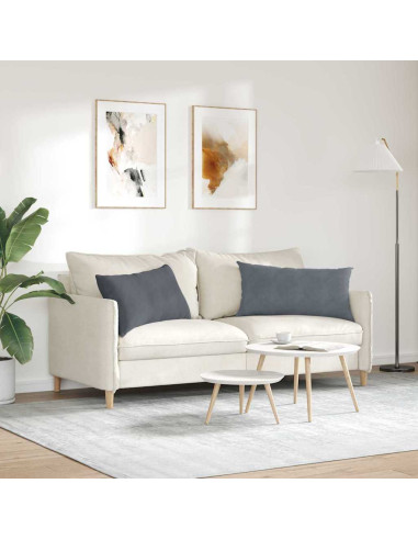 Cuscini da Divano 2 pcs Grigio scuro 80 x 40 cm