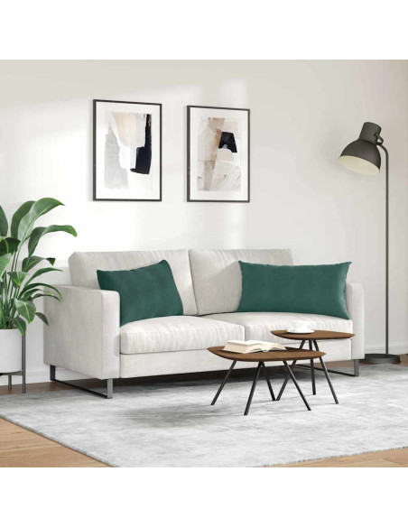 Cuscini da Divano 2 pcs Verde Scuro 80 x 40 cm Tessuto in Cords