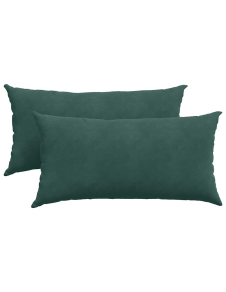 Cuscini da Divano 2 pcs Verde Scuro 80 x 40 cm Tessuto in Cords