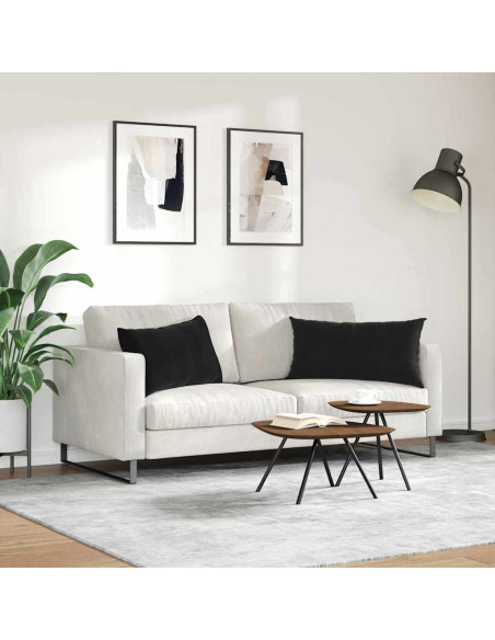 Cuscini da Divano 2 pcs Nero 80 x 40 cm Tessuto in Cords