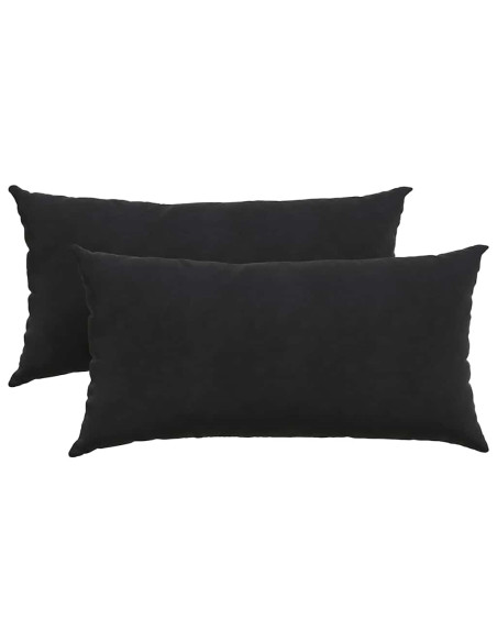 Cuscini da Divano 2 pcs Nero 80 x 40 cm Tessuto in Cords
