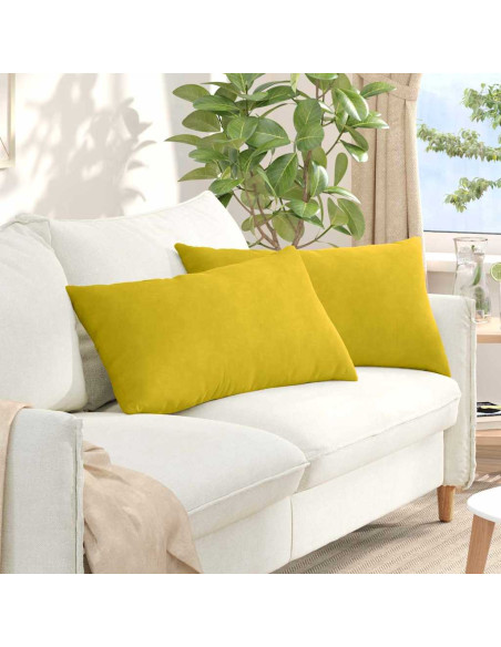 Cuscini da Divano 2 pcs Giallo 80 x 40 cm Tessuto in Cords