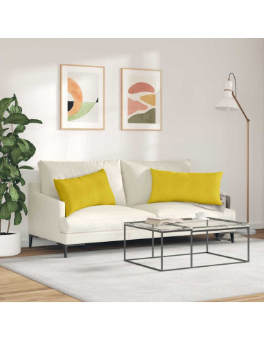 Cuscini da Divano 2 pcs Giallo 80 x 40 cm Tessuto in Cords