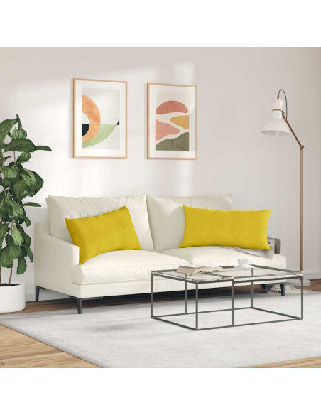 Cuscini da Divano 2 pcs Giallo 80 x 40 cm Tessuto in Cords