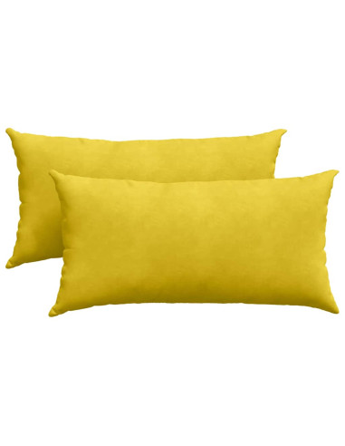 Cuscini da Divano 2 pcs Giallo 80 x 40 cm Tessuto in Cords