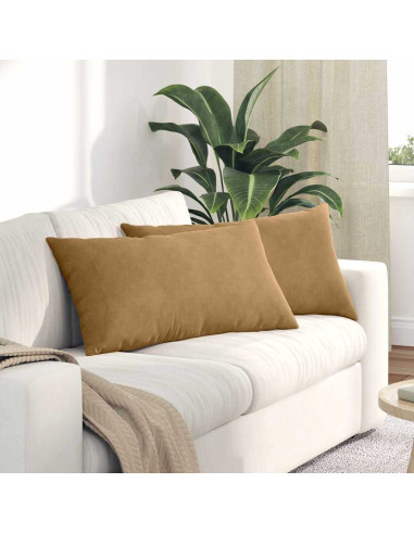 Cuscini da Divano 2 pcs Marrone 80 x 40 cm Tessuto in Cords