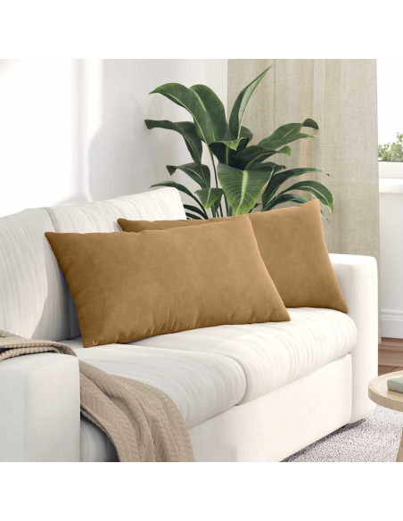 Cuscini da Divano 2 pcs Marrone 80 x 40 cm Tessuto in Cords
