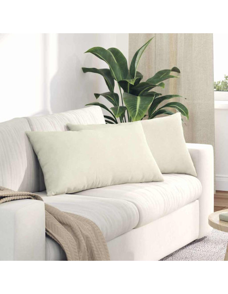 Cuscini da Divano 2 pcs Crema 80 x 40 cm Tessuto in Cords