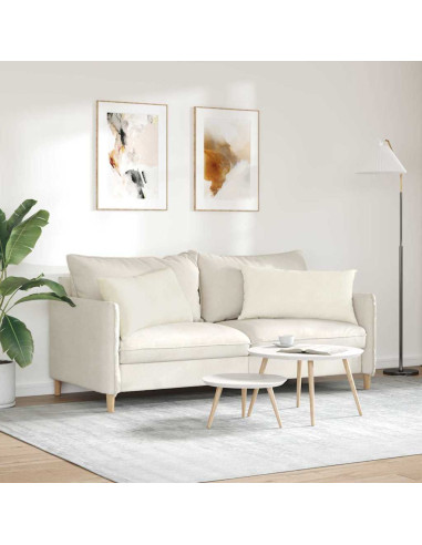 Cuscini da Divano 2 pcs Crema 80 x 40 cm Tessuto in Cords