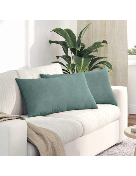 Cuscini da Divano 2 pcs Verde Mare 80 x 40 cm Tessuto in Cords