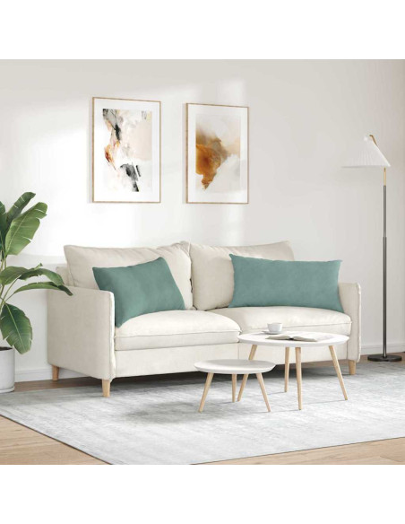 Cuscini da Divano 2 pcs Verde Mare 80 x 40 cm Tessuto in Cords