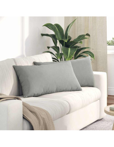 Cuscini da Divano 2 pcs Grigio chiaro 80 x 40 cm Tessuto