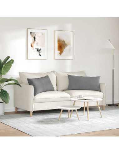 Cuscini da Divano 2 pcs Grigio scuro 80 x 40 cm Tessuto