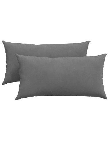 Cuscini da Divano 2 pcs Grigio scuro 80 x 40 cm Tessuto