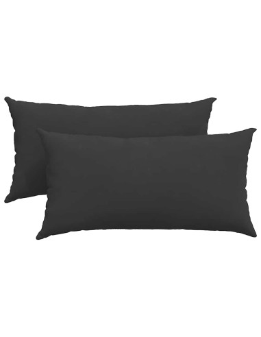 Cuscini da Divano 2 pcs Nero 80 x 40 cm Tessuto