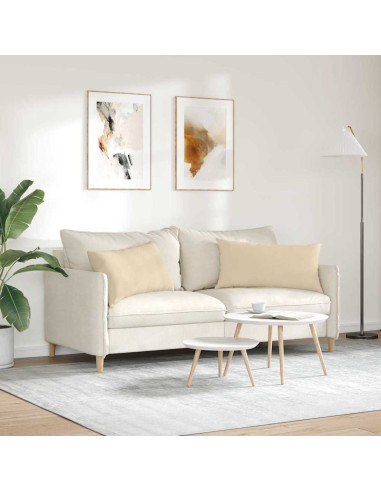 Cuscini da Divano 2 pcs Crema 80 x 40 cm Tessuto