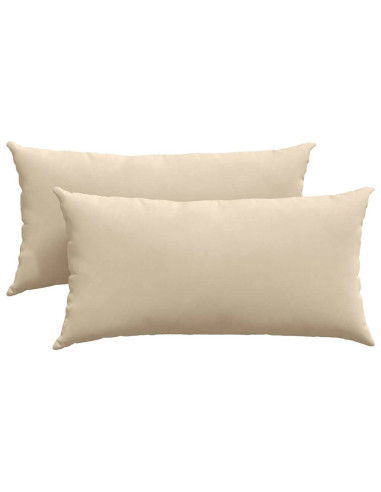 Cuscini da Divano 2 pcs Crema 80 x 40 cm Tessuto