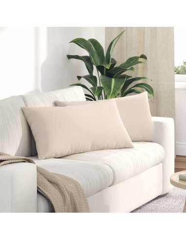 Cuscini da Divano 2 pcs Beige 80 x 40 cm Tessuto