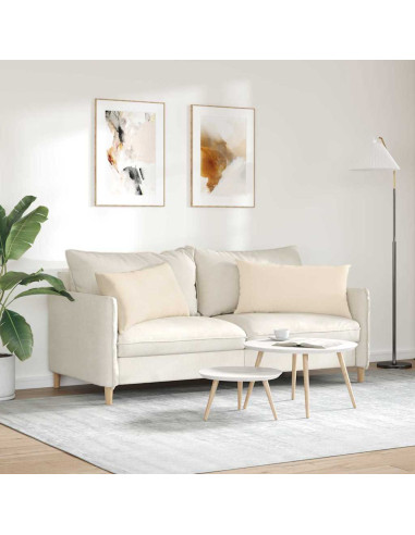 Cuscini da Divano 2 pcs Beige 80 x 40 cm Tessuto