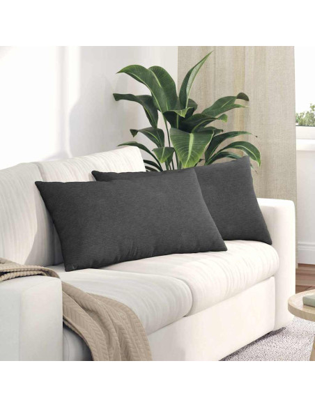Cuscini da Divano 2 pcs Grigio scuro 80 x 40 cm