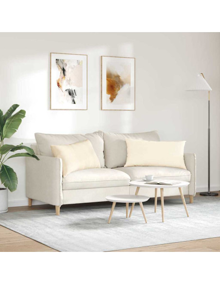 Cuscini da Divano 2 pcs Crema 80 x 40 cm Tessuto in Cords