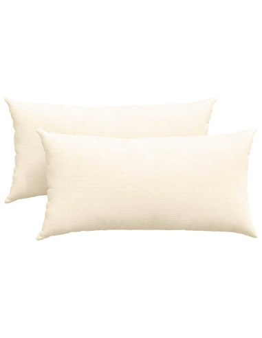 Cuscini da Divano 2 pcs Crema 80 x 40 cm Tessuto in Cords