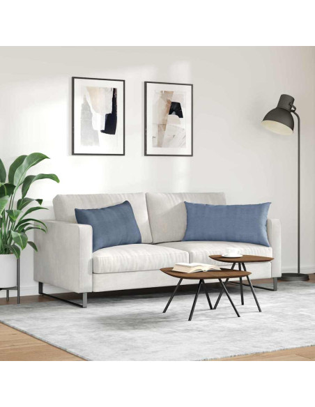 Cuscini da Divano 2 pcs Blu 80 x 40 cm Tessuto in Cords