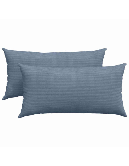 Cuscini da Divano 2 pcs Blu 80 x 40 cm Tessuto in Cords