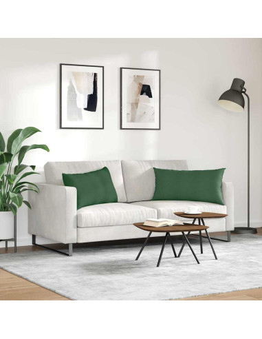 Cuscini da Divano 2 pcs Verde Scuro 80 x 40 cm Tessuto in Cords